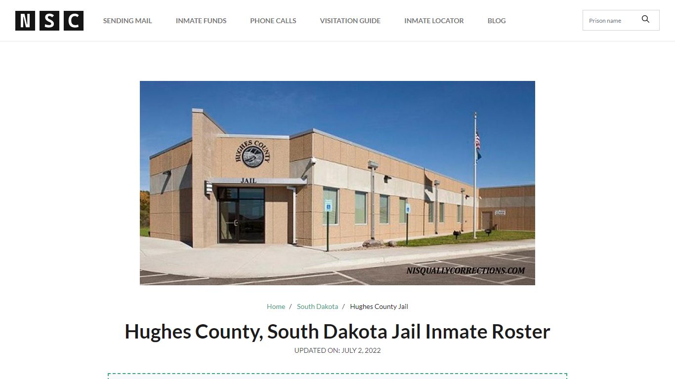 Hughes County, South Dakota Jail Inmate List