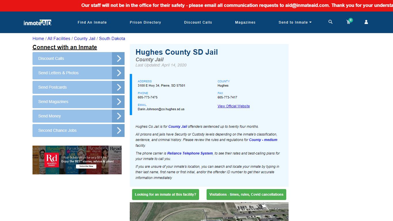 Hughes County SD Jail - Inmate Locator - Pierre, SD